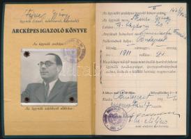 1942 Bp., Budapest Székesfőváros VI. kerület elöljárósága által kiállított fényképes ügynöki igazoló könyv izraelita vallású személy számára