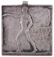Telcs Ede (1872-1948) 1932. "A Magyar Athletikai Szövetség / 4x400 M. Ifjúsági bajnok I. cs. 1932" fémjelzett Ag díjérem hátlapon "ARKANZAS BPEST" gyártói jelzéssel (16.25g/0.800/30x30mm) T:2,2- HP 6106v