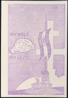 1938 Bp., magyar Szövetség Ereklyés Országzászló Nagybizottsága által kiadott pártoló tagsági jegy, hátoldalon irredenta "Így volt, így lesz!" ábrázolással