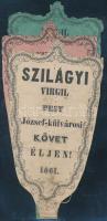 1861 "Szilágyi Virgil Pest József-külvárosi követ éljen!" feliratú papírlegyező