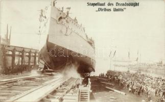 Stapellauf des Dreadnought 'Virbius Unitis' / SMS Viribus Unitis, ship launching ceremony