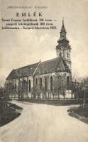 Szeged, Mátyás templom, 1926 Szent Ferenc halálának 700 éves, szegedi letelepedésük 500 éves jubileumára, emléklap