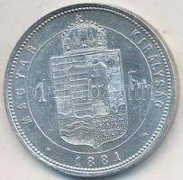 1881KB 1Ft Ag "Ferenc József / Középcímer" T:2,2- Adamo M15