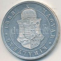 1888KB 1Ft Ag "Ferenc József / Barokk címer" T:2,2- Adamo M15