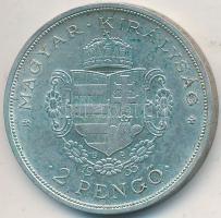 1935. 2P Ag "Rákóczi" T:2 patina Adamo P7.2