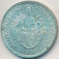 1936. 2P Ag "Madonna" T:2 patina 
Adamo P7