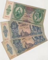 18db vegyes magyar korona, pengő, forint bankjegy T:vegyes