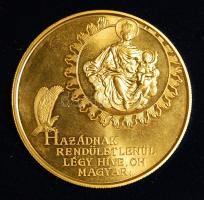 1989. 1956-os emlékérem extrém nagyméretű, aranyozott Br. Szign:B.Gy. T:1 díszdobozban