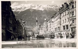 Innsbruck, Mariatheresienstrasse / street, automobiles, trams, hotel