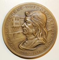 1976. "II.Rákóczi Ferenc" nagyméretű Br emlékplakett, díszdobozban. Szign:Hunt T:1