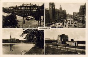 Chemnitz with Railway station Chemnitz mit Hauptbahnhof