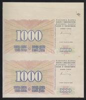 Bosznia és Hercegovina 1994. 1000D jobb ívszéli, függőleges pár, illesztőkeresztekkel T:I