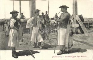 Hortobágy, pásztorok a kút körül, kiadja Pongrácz Géza