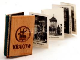Kraków. 10 db fotó Krakkó nevezetességeiről, lengyelül feliratozva, minikönyv formátumú leporelló fü...