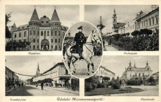 Máramarossziget, Kultúrház, Erzsébet főtér, Horthy Miklós / cultural house, square, Horthy