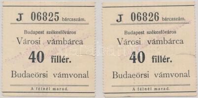 Budapest DN 40f városi vámbárca "Budaörsi vámvonal" (2x) T:II- beszakadás