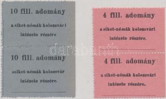 ~1920. 4f kettes ívben + 10f kettes ívben, adomány "A siket-némák kolozsvári intézete részére" 2x2-es ívben T:I,I-