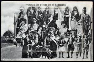 Volkstypen aus Bosnien und der Herzegowina / Bosnia and Herzegovina folklore, leporellocard