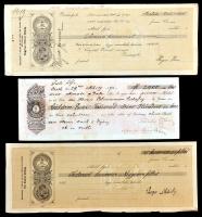 1871-1910. 9db kitöltött és kitöltetlen váltó, legtöbb klf helyen kiállítva, közte Pilis, Budafok  T...