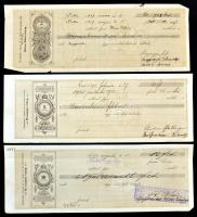 1871-1910. 9db kitöltött és kitöltetlen váltó, legtöbb klf helyen kiállítva, közte Pilis, Budafok  T...