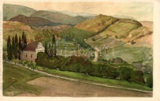 Zagreb, Zaverska dolina, Ottmar Zieher Künstlerpostkarte No. 1124. litho s: Raoul Frank