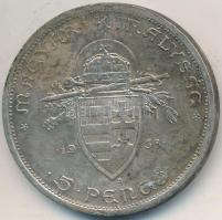 1938. 5P Ag "Szent István" T:2,2- ph. Adamo P8.1