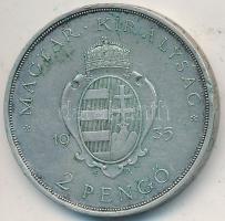 1935. 2P Ag "Pázmány" T:2- ütésnyom Adamo P7.1