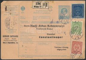1917 Csomagszállító 2,85K bérmentesítéssel Bécsből Konstantinápolyba