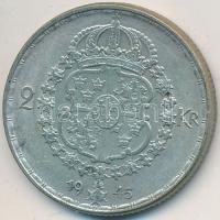 Svédország 1945G 2K Ag "V. Gusztáv" T:2-,2 Sweden 1945G 2 Kronor Ag "Gustaf V" C:VF,XF