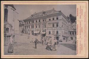 cca 1890 Selmecbánya, Szlovákia, Az Akadémia központi épülete, keményhátú fotó, feliratozva, 16x11 cm / cca 1890 Banská Štiavnica(Schmenitz), Slovakia, 16x11 cm