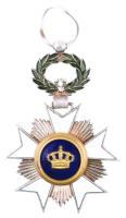 Belgium 1897. "Korona Rend Lovagkeresztje" jelzetlen zománcozott kitüntetés mellszalag nélkül, függesztőkarika hajlított T:2 kis zománchiba Belgium 1897. "Order of the Crown, Knight" enammelled decoration without hallmark and ribbon, the suspesnsion ring is curved C:XF small enamel error