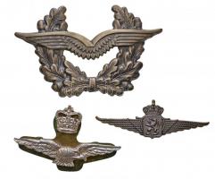 3db klf repülős jelvény replikája, közte brit, belga és német T:2,2- 3pcs of diff replica air force badges, including British, Belgian and German C:XF,VF