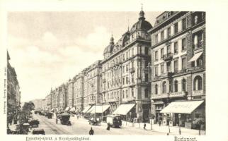 Budapest VII. Erzsébet körút, Royal szálloda, villamos, Divald Károly