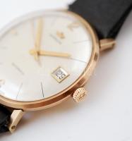 Marvin automatic arany (Au) 9K tokos férfi karóra, működik, számlapon apró karcolás, bőr szíjjal, er...