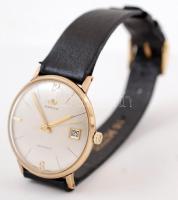 Marvin automatic arany (Au) 9K tokos férfi karóra, működik, számlapon apró karcolás, bőr szíjjal, er...