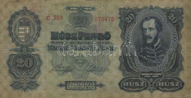 1930. 20P erősen lecsúszott sorszámmal! T:III/IV+