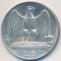 Olaszország 1929R 5L Ag "III. Viktor Emanuel" T:2
Italy 1929R 5 Lire Ag "Vittorio Ema...