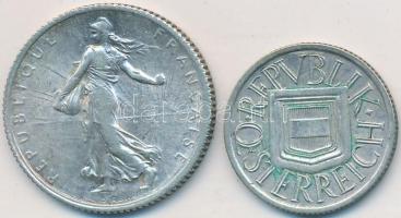 Vegyes: Franciaország 1917. 1Fr Ag + Ausztria 1925. 1/2Sch Ag T:2
Mixed: France 1917. 1 Franc Ag + A...