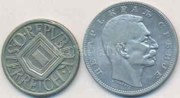 Vegyes: Szerbia 1912. 1D Ag "I. Péter" + Ausztria 1925. 1/2Sch Ag T:2,2-
Mixed: Serbia 191...