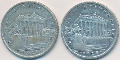 Ausztria 1925. 1Sch Ag (2x) T:2,2-
Austria 1925. 1 Schilling Ag (2x) C:XF,VF