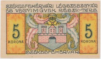 Székesfehérvár 1921. "Légszeszgyár és Vegyiművek Rt." 5K utalvány T:I