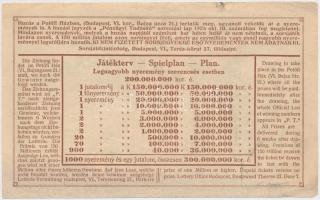 Budapest 1925. "Jókai sorsjegy" ára 20.000K T:III