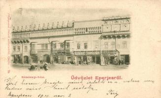 Eperjes, Rákóczi ház, Werther J. üzlete; Divald / shop