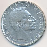 Szerbia 1915. 1D Ag "I. Péter" T:2- Serbia 1915. 1 Dinar Ag "Peter I" C:VF