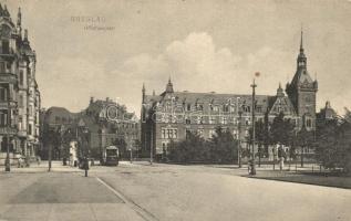 Wroclaw, Breslau; Höfchenplatz / square, tram
