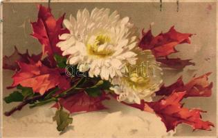 10 db C. Klein szignós virágos művészi akvarell képeslap / 10 floral art postcards signed C. Klein