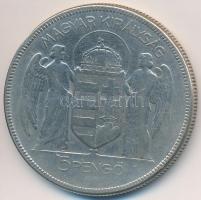 1930. 5P Ag "Horthy jobbra" T:3 patina
Adamo P8