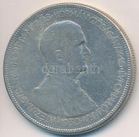 1930. 5P Ag "Horthy jobbra" T:3 patina Adamo P8