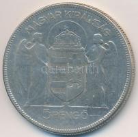 1930. 5P Ag "Horthy jobbra" T:3 patina
Adamo P8