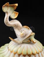 Herendi Viktória mintás nagy méretű bonbonier, kézzel festett, jelzett, hibátlan, m:23 cm